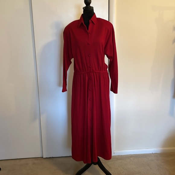Jones River Traders Red wool long sleeved Dress. Size Medium. 100% wool. - Picture 1 of 8
